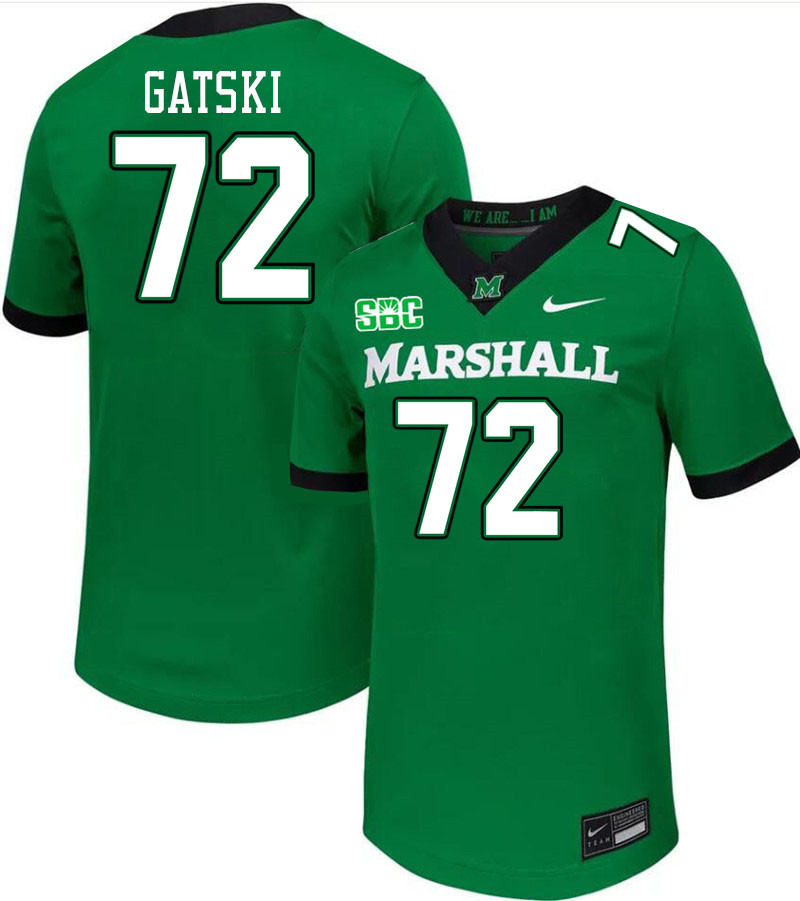 Marshall Thundering Herd #72 Frank Gatski College Football Jerseys,Uniforms-Green